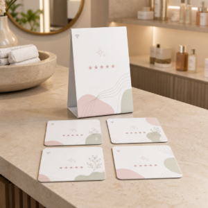Beauty & Wellness Reputation Pack με ένα NFC stand και τέσσερις Google review cards